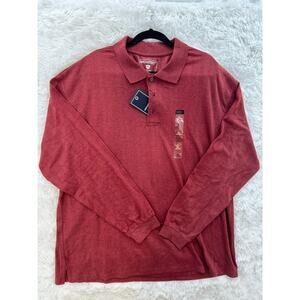 Architect Men's Long Sleeve Polo Shirt XXL Maroon NWT